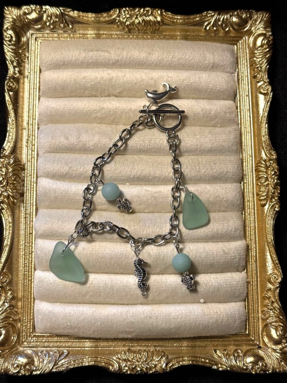 Seafoam Tides – Uncommon Puerto Rico Sea Glass Charm Bracelet